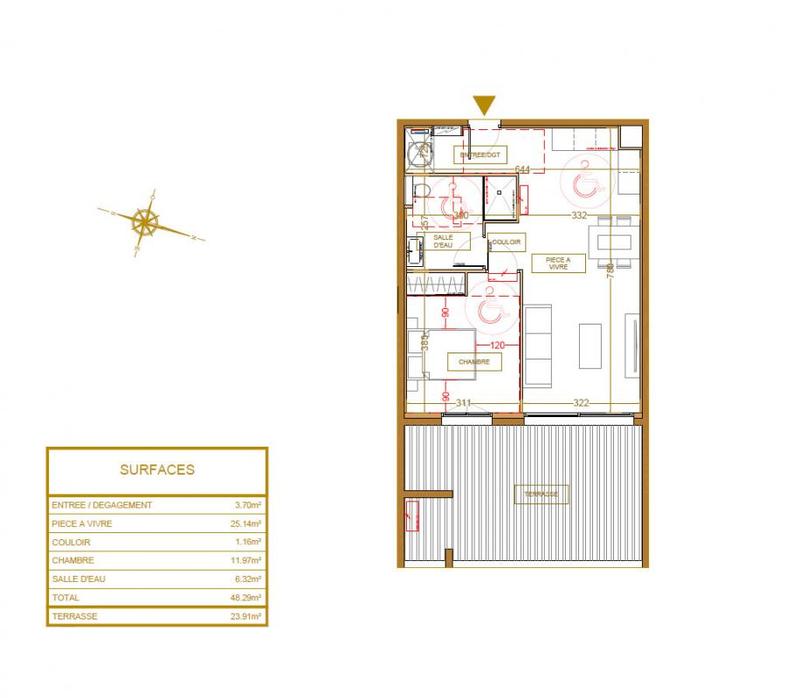 Appartement - 48 m² - 2 pièces