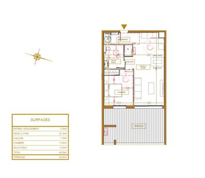 Appartement - 48 m² - 2 pièces