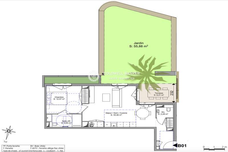 Appartement - 54 m² - 2 pièces