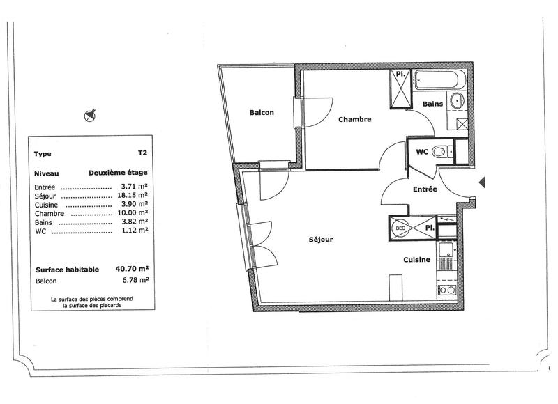 Appartement - 41 m² - 2 pièces