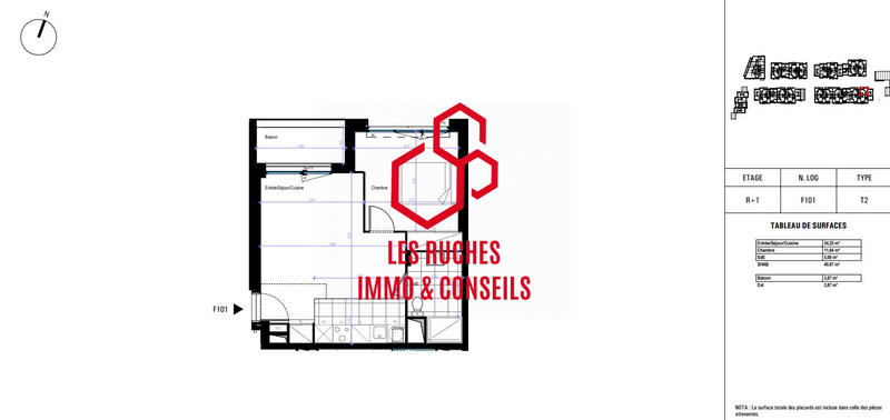 Appartement - 41 m² - 2 pièces