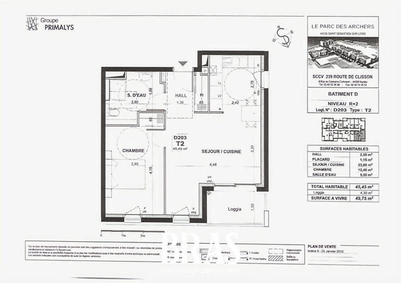 Appartement - 45 m² - 2 pièces