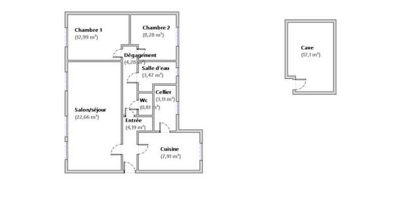 Appartement - 68 m² - 3 pièces
