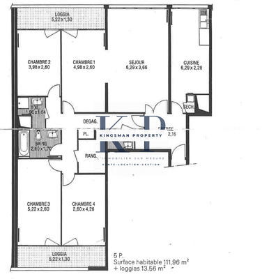 Appartement - 110 m² - 4 pièces