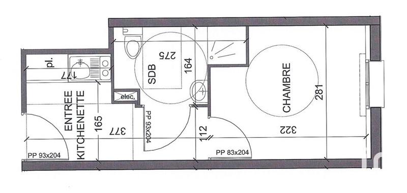 Studio - 18 m² - 1 pièce