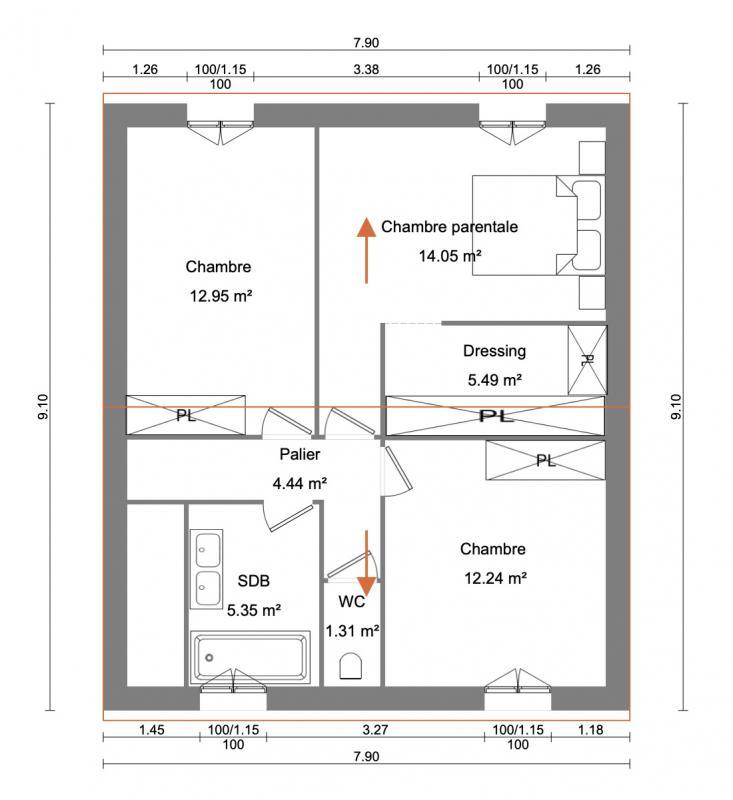 Maison - 113 m² - 5 pièces