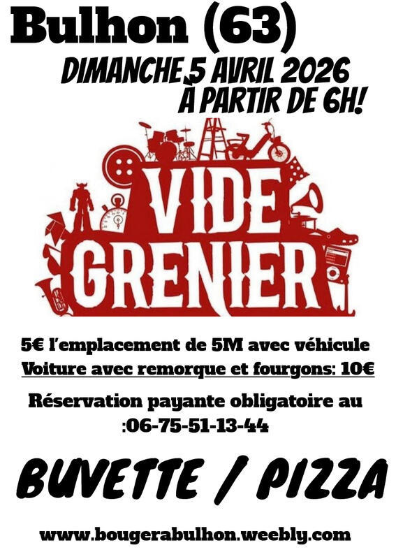 Vide grenier de l'asso bouger à bulhon
