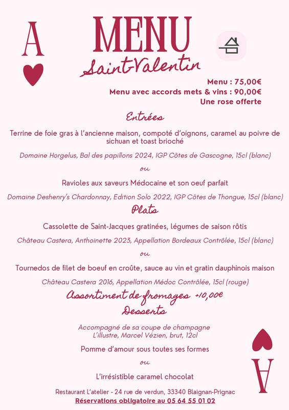 Saint-Valentin à "l'Atelier"