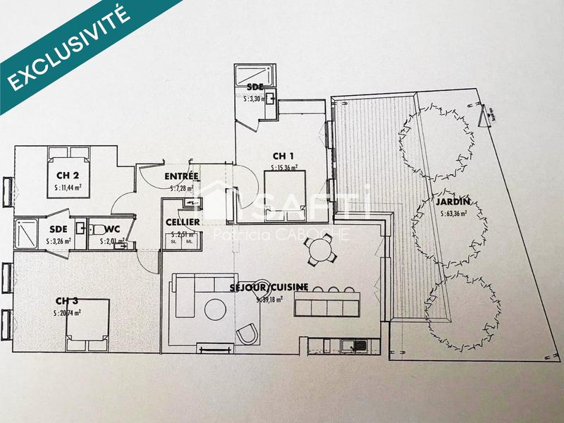 Appartement - 105 m² - 4 pièces