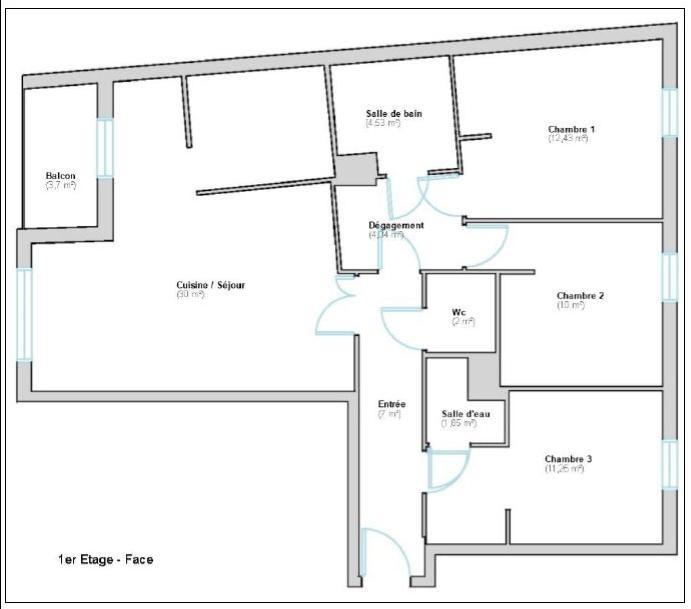 Appartement - 83 m² - 4 pièces