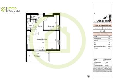 Appartement - 44 m² - 2 pièces