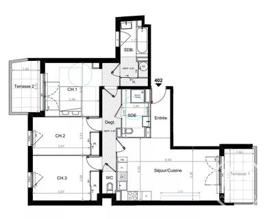 Appartement - 82 m² - 4 pièces