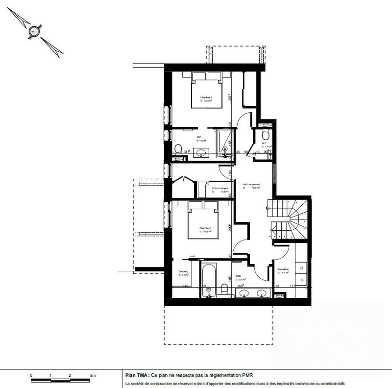 Duplex - 117 m² - 5 pièces