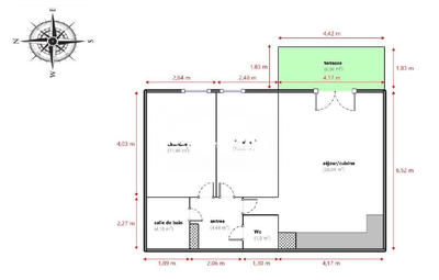 Appartement - 61 m² - 3 pièces
