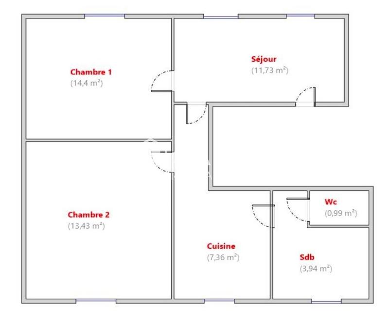 Appartement - 52 m² - 3 pièces