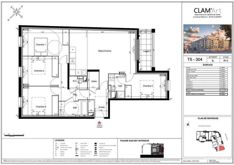 Appartement - 106 m² - 5 pièces