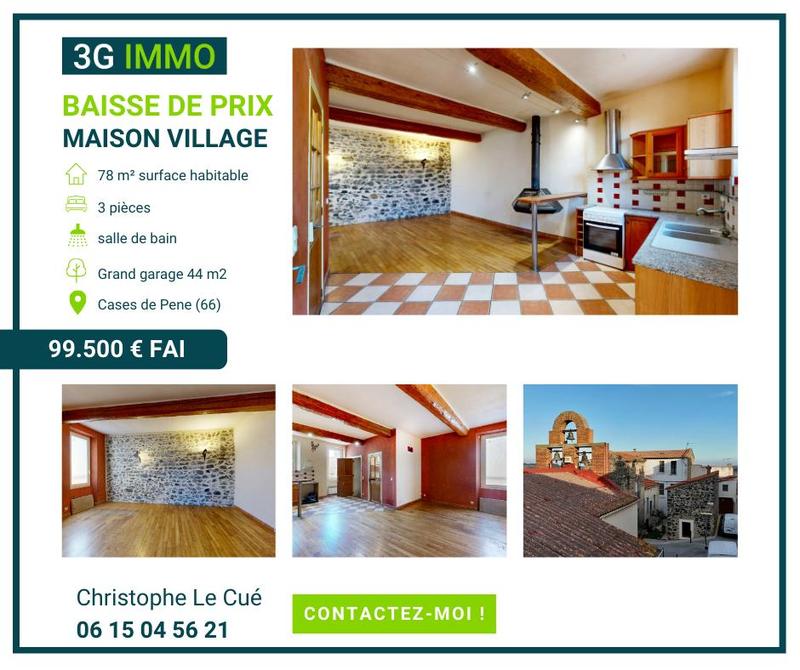 Maison de village - 78 m² - 3 pièces