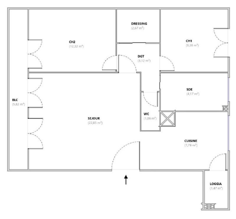 Appartement - 63 m² - 3 pièces