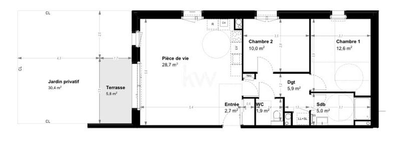 Appartement - 63 m² - 3 pièces