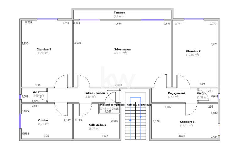 Appartement - 80 m² - 4 pièces