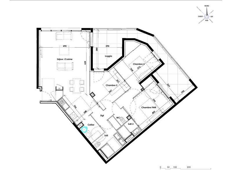 Appartement - 93 m² - 4 pièces