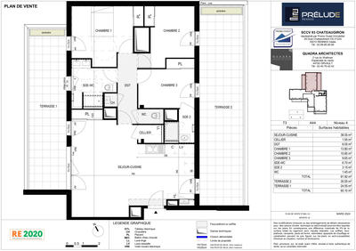 Appartement - 92 m² - 4 pièces