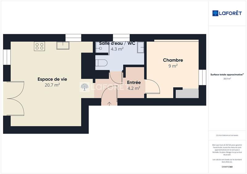 Appartement - 40 m² - 2 pièces