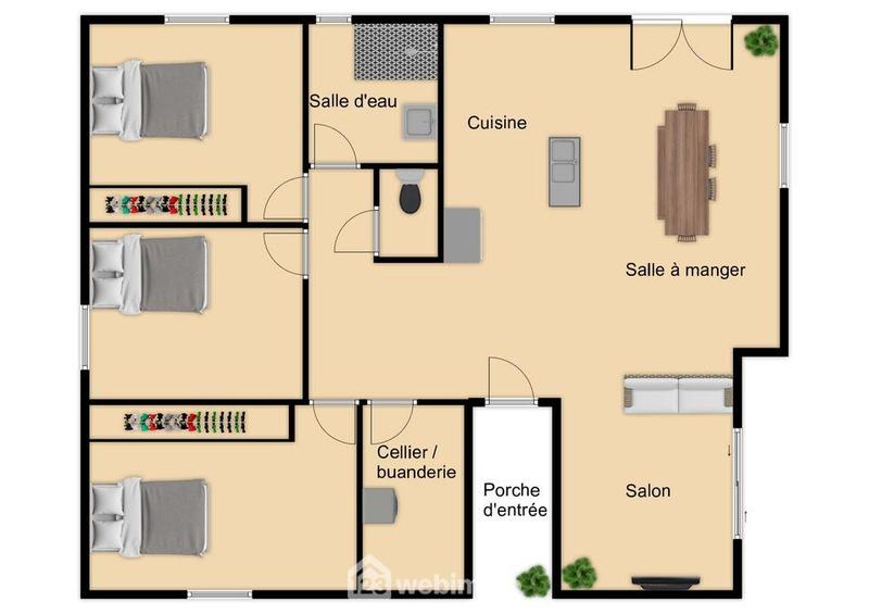 Maison - 101 m² - 4 pièces