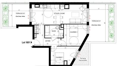 Appartement - 66 m² - 3 pièces