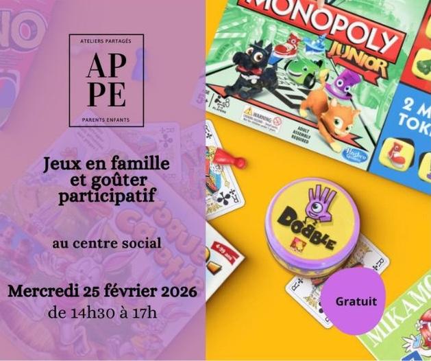 Jeux en famille et goûter participatif