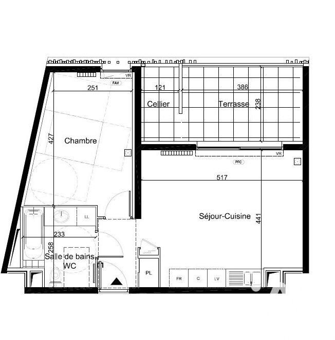 Appartement - 44 m² - 2 pièces