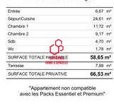 Appartement - 59 m² - 3 pièces