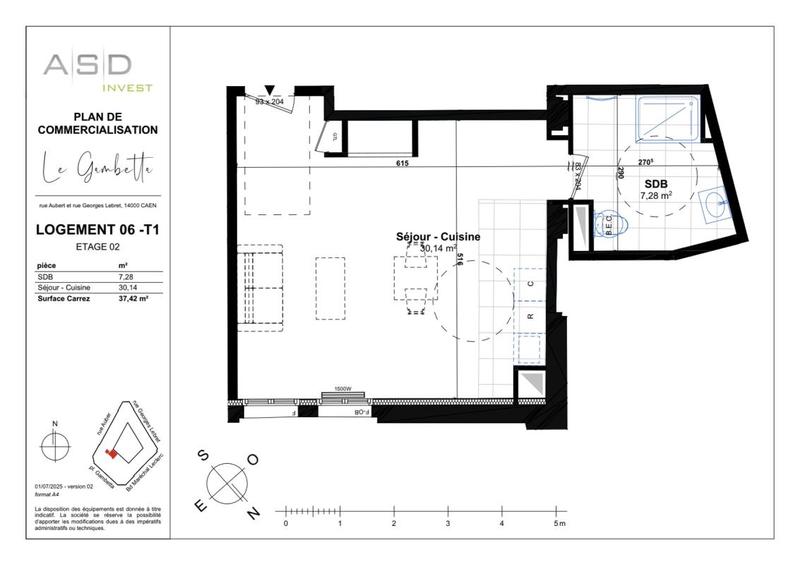 Appartement - 37 m² - 1 pièce