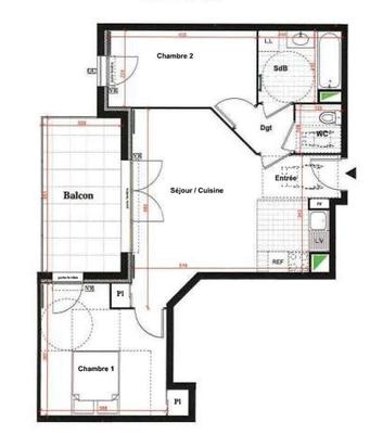 Appartement - 58 m² - 3 pièces