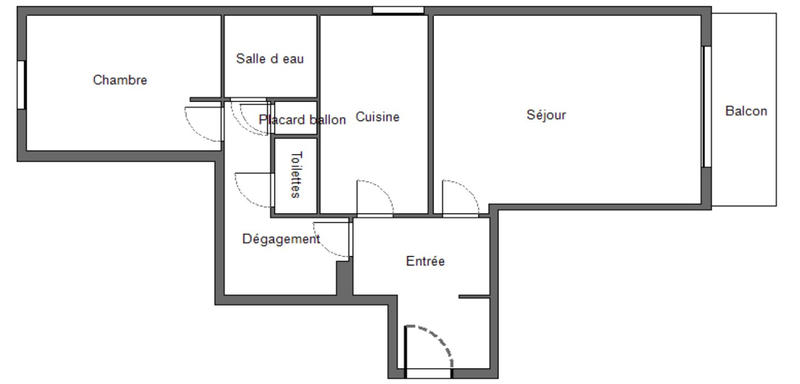 Appartement - 57 m² - 2 pièces