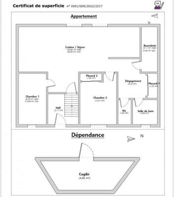 Appartement - 98 m² - 3 pièces