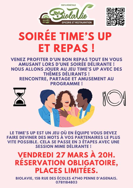 Soirée Time's Up et repas