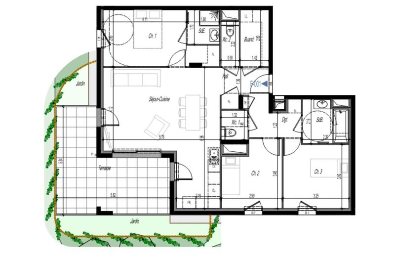 Appartement - 86 m² - 4 pièces