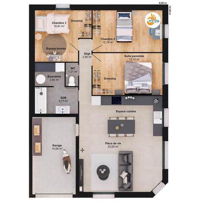 Maison - 80 m² - 5 pièces