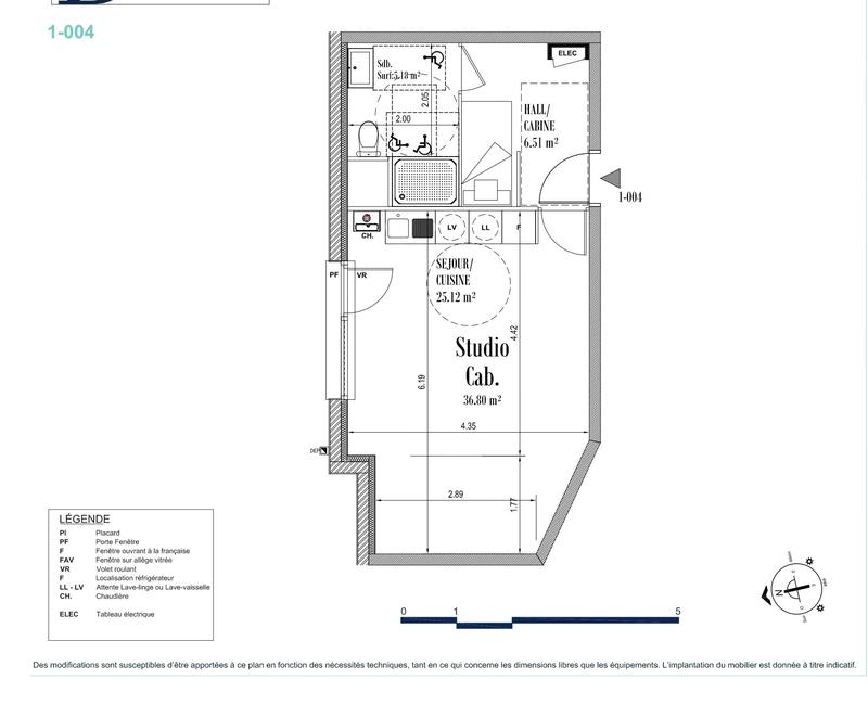 Appartement - 37 m² - 1 pièce