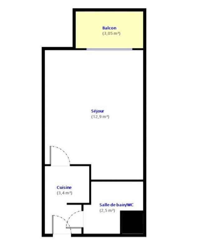 Studio - 18 m² - 1 pièce