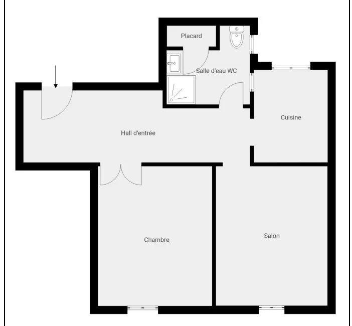 Appartement - 56 m² - 2 pièces