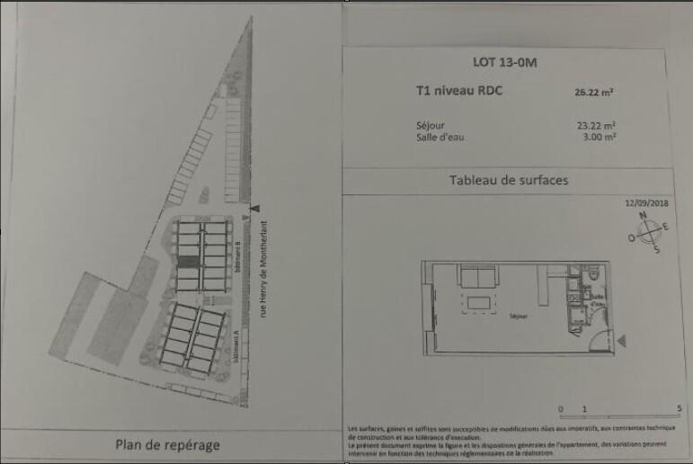 Studio - 26 m² - 1 pièce