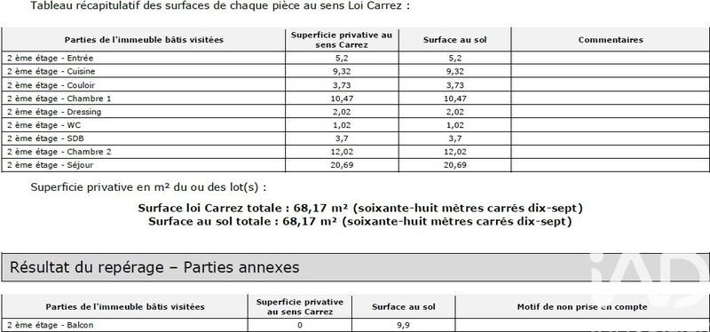 Appartement - 68 m² - 3 pièces