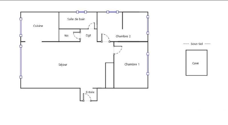 Appartement - 59 m² - 3 pièces