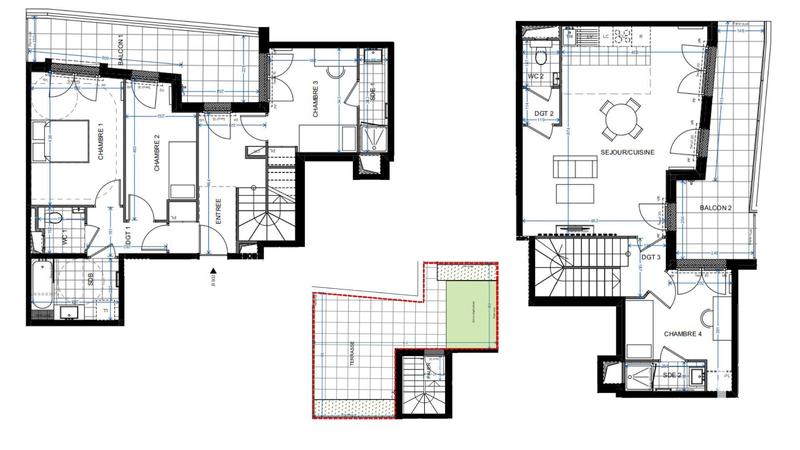 Duplex - 108 m² - 5 pièces