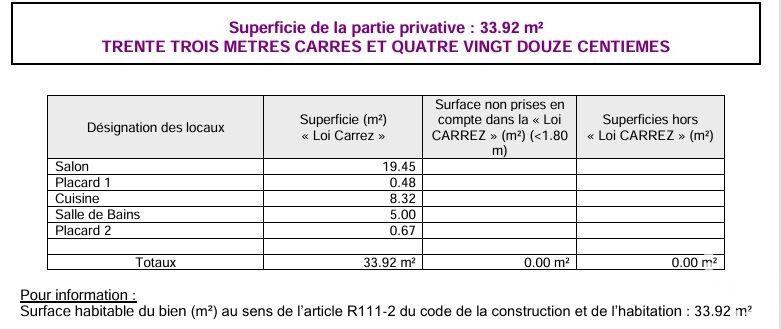 Appartement - 34 m² - 1 pièce