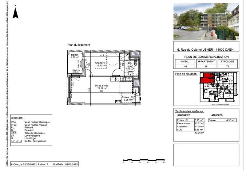 Appartement - 43 m² - 2 pièces