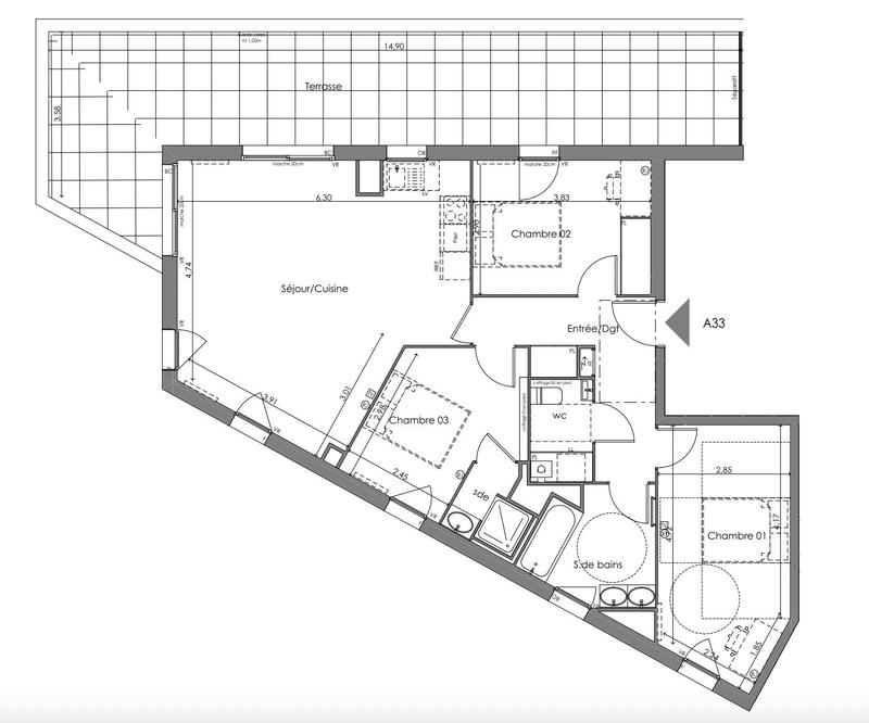 Appartement - 88 m² - 4 pièces
