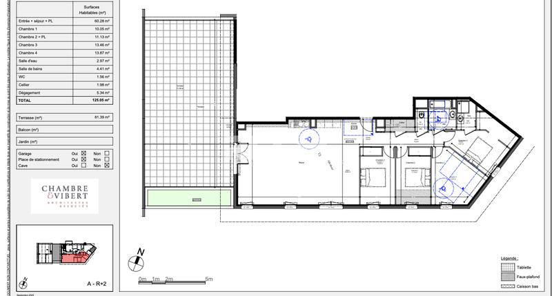 Appartement - 125 m² - 5 pièces